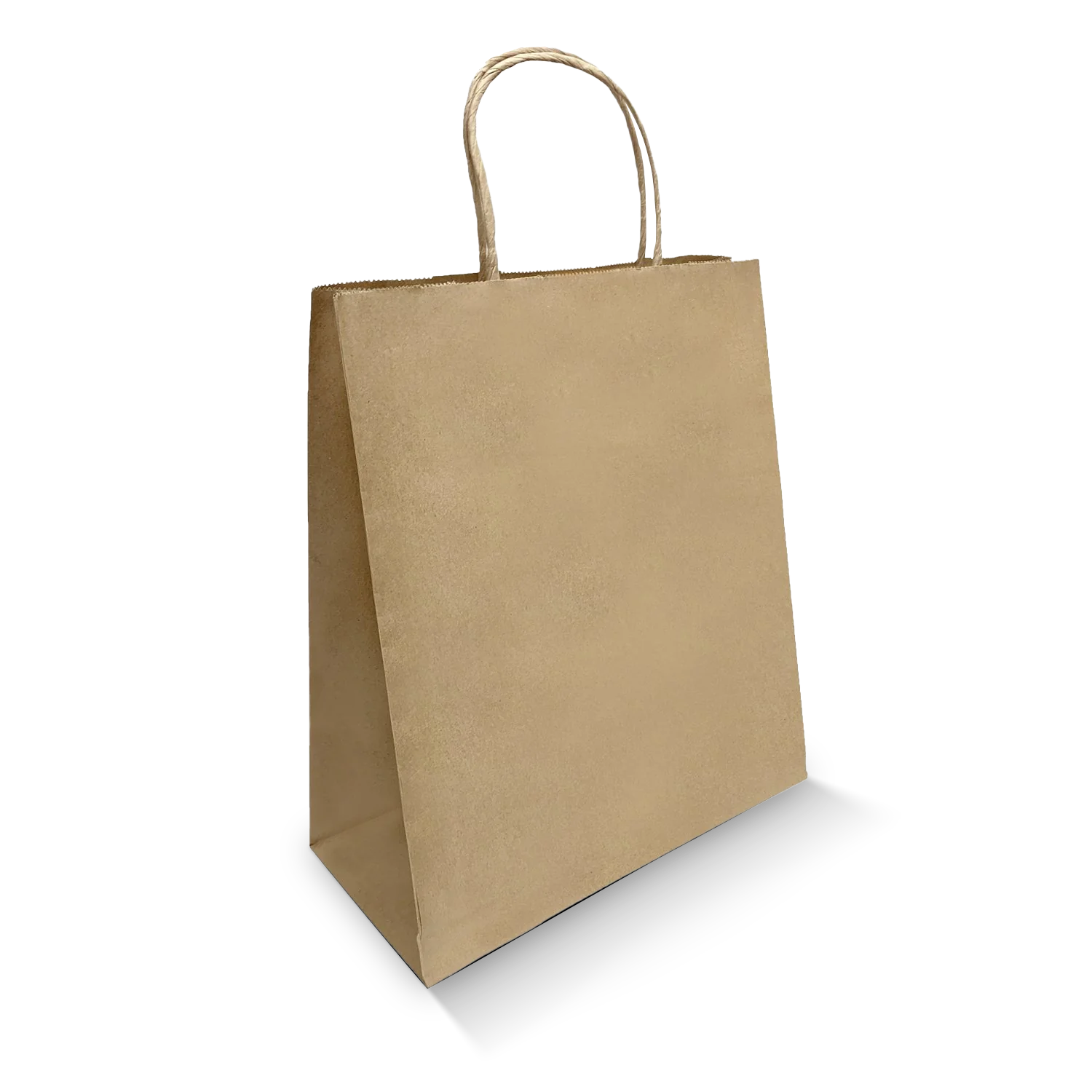 Natural paper bag blank 8.25"W x 4.25"D x 10.25"H with twisted handles, bulk pack of 250 pieces per box