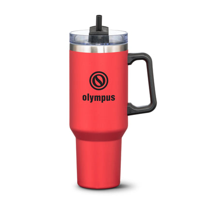 Double Insulated Compeer Handle Travel Mug w/Straw 40oz - Single Color 2026