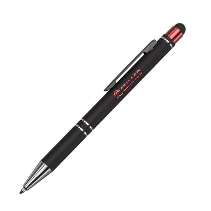 Scroll Metal Ballpoint Pen with Stylus - Laser Engraved Logo 2026
