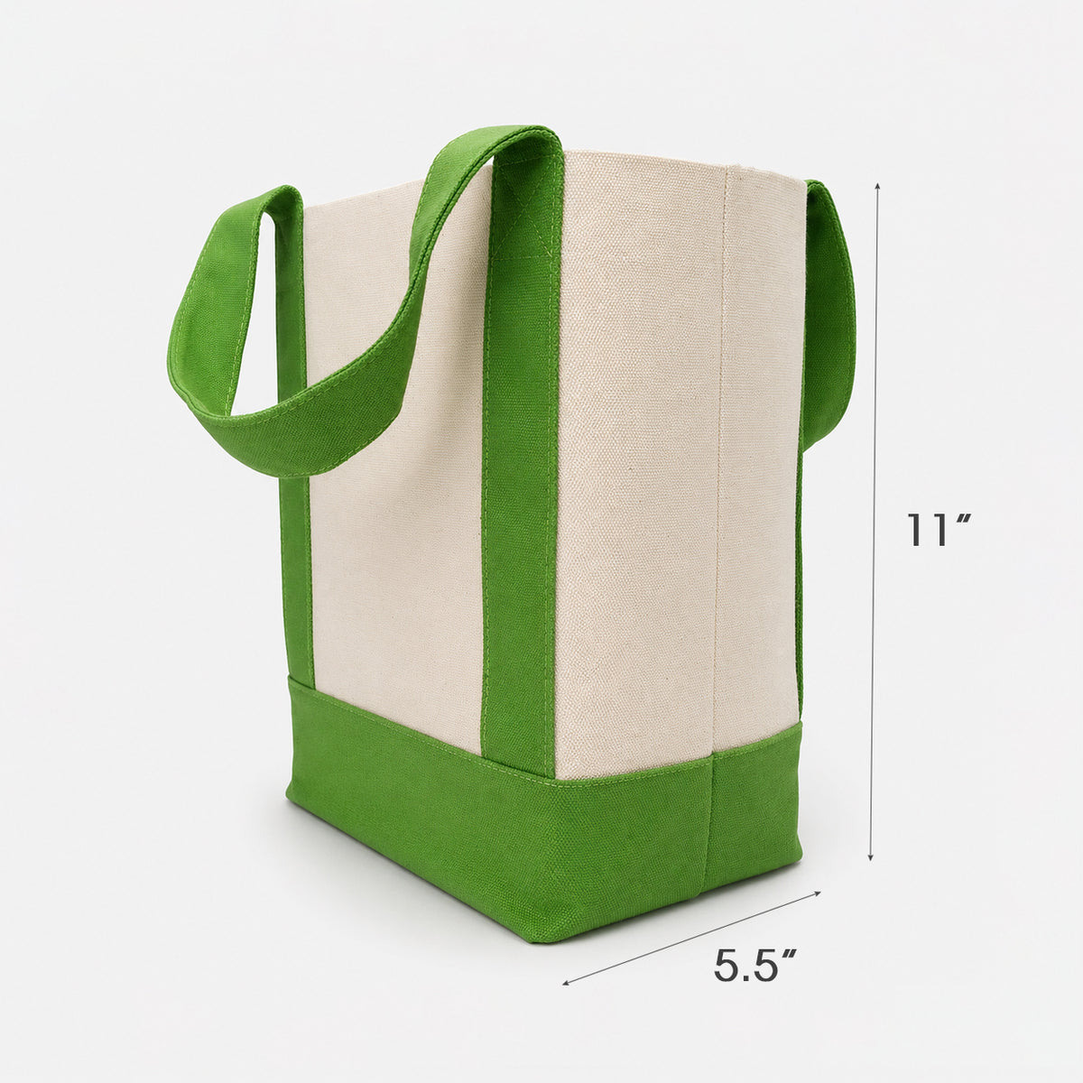 Trader Joe Mini Two-Tone Canvas Carryall Tote Bags 12oz - 13"W x 5.5“Dx 11"H