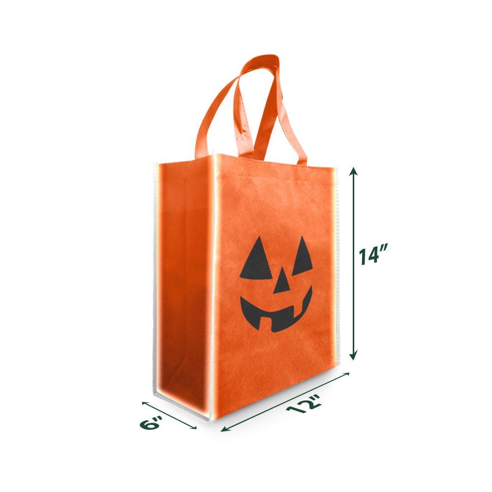 Reflective Non-woven Shopping Bags Halloween Style - Medium 12" x 6" x 14"