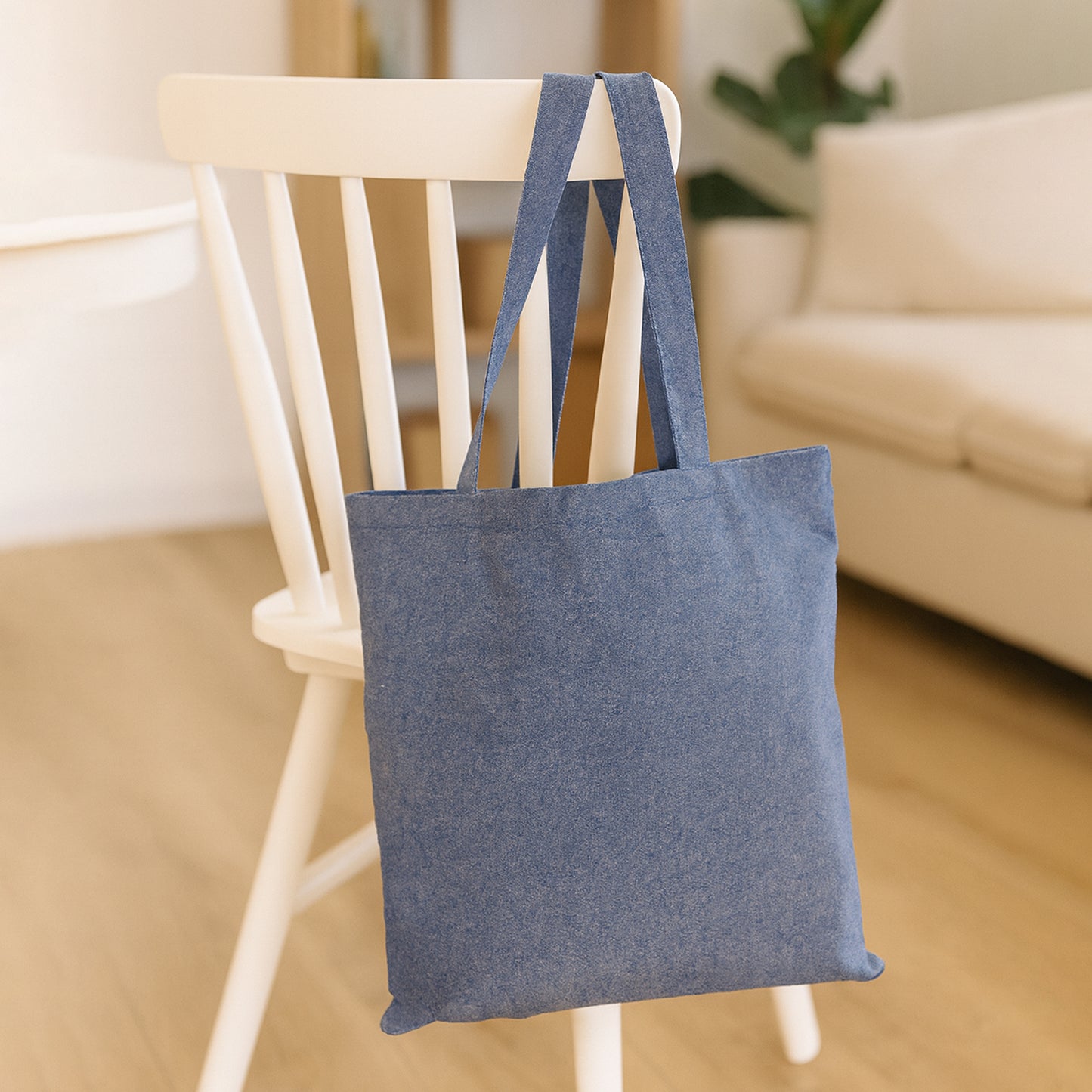 Cotton Blue Tote Bags Best Value 5oz - 15"W x 16"H