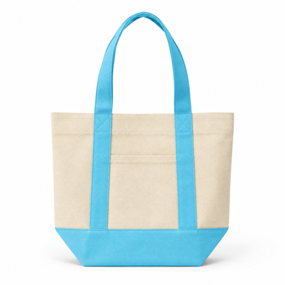 Mini Two-Tone Canvas Carryall Tote Bags 12oz - 13"W x 6“Dx 10.5"H