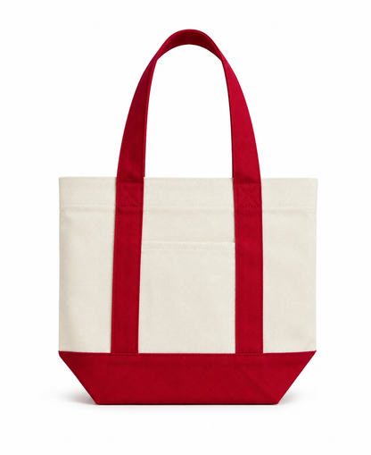 Mini Two-Tone Canvas Carryall Tote Bags 12oz - 13"W x 6“Dx 10.5"H