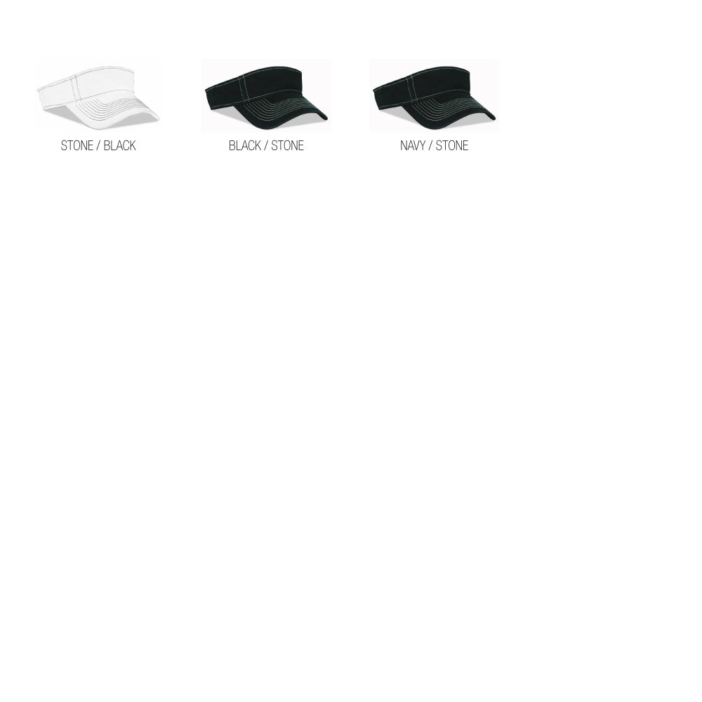 Washed Heavy Cotton Twill Visor with Contrasting Stitching