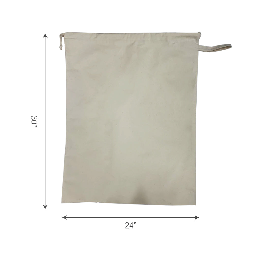 Bulk 10 pcs / Pack - 24"W x 30"H Canvas Accessory Drawstring Bag - 8oz (Blank)