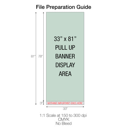 Portable pull up banner display with carry bag