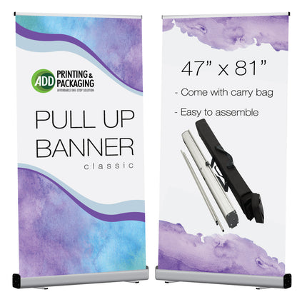 Classic Style Pull Up Banner 47" x 81"