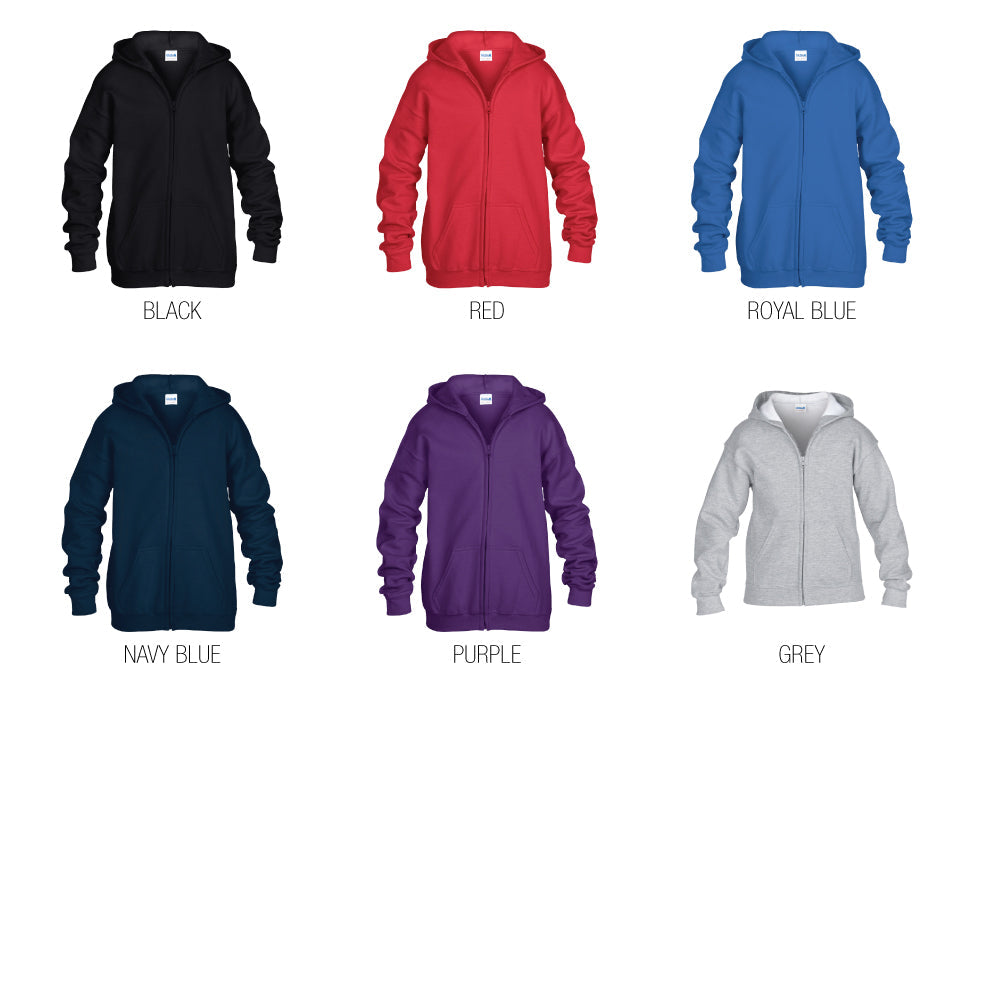Gildan Heavy Blend™ 50/50 Full-Zip Hooded Sweatshirt Hoodie G186B - Youth